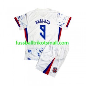 Fußballtrikots Norwegen Erling Haaland 9 Kinder 2024 Kurzarm Auswärts-trikot kaufen